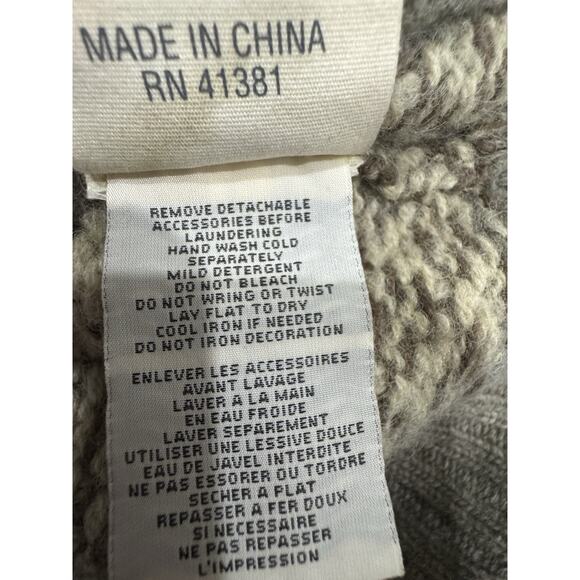 Wool Blend Sweater Vest Gray Beige Fair Isle Reindeer Christmas Winter Holiday - Picture 7 of 7